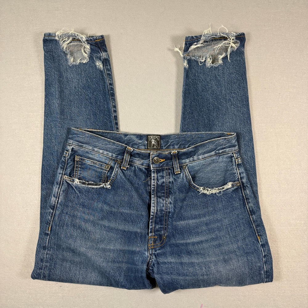 PRPS Thunderbird Tapered Crop Jeans Distressed Medium Wash Mens Size 33